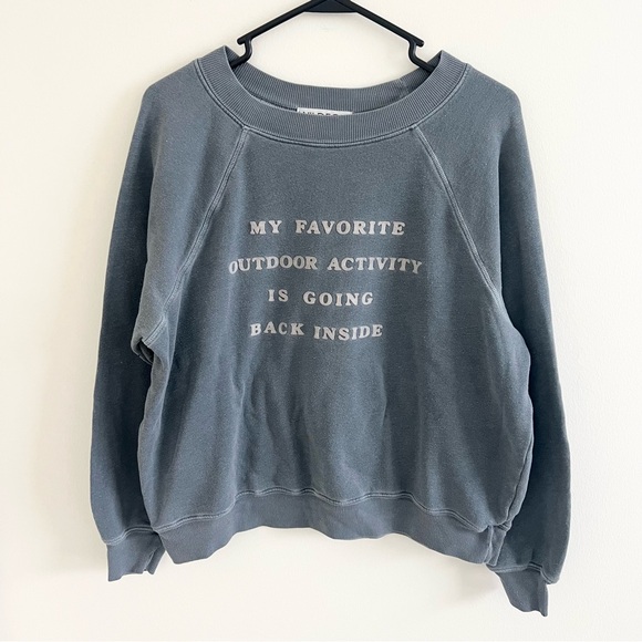Wildfox My Favorite Outdoor Activity Is Going Back Inside Graphic Sweatshirt - Picture 2 of 8